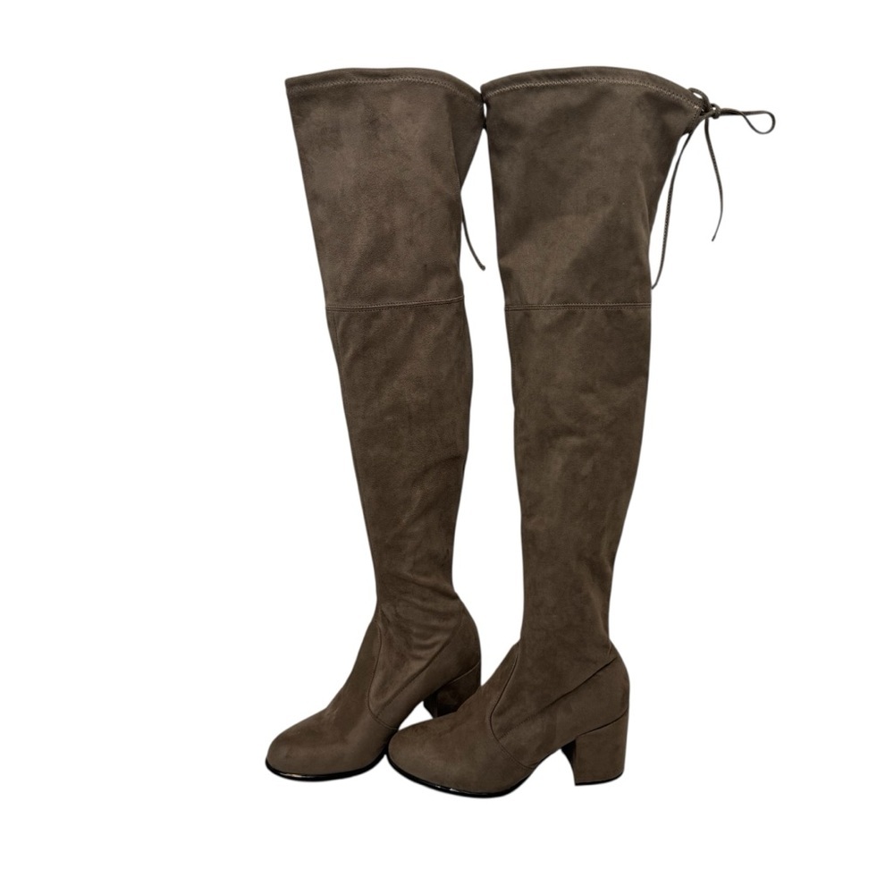 Steve Madden over-the-knee boots with block heel and adjustable tie top - Picture 2 of 16